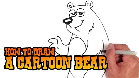 How To Draw A Cartoon Bear Step By Step Video Youtube