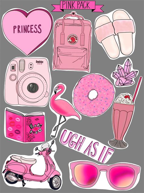 Pink Tumblr Stickers Pack Of 12 Etsy Tumblr Stickers Iphone Case