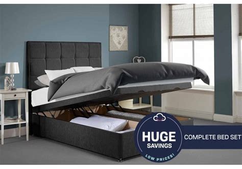 Small Double Foot End Opening Ottoman Bed With Mattress Appian