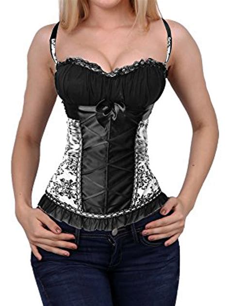 Sayfut Womens Sexy Corsets Bustier High Grade Steel Buckle Corsets Lace Corset With G String