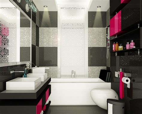 Black and pink is a classic bathroom colour combo. Pin by Nicolle Wagner on HD Design & Visualization | Black ...
