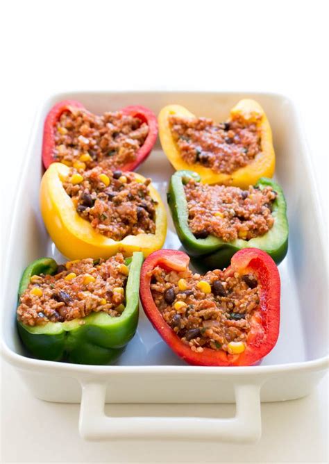 Healthy Mexican Turkey And Quinoa Stuffed Peppers Recipe Stuffed