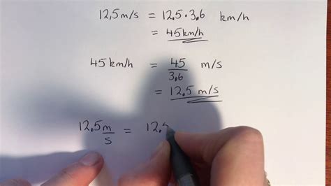 Change Units Meters Per Second To Km Per Hour 1ms36kmh Youtube