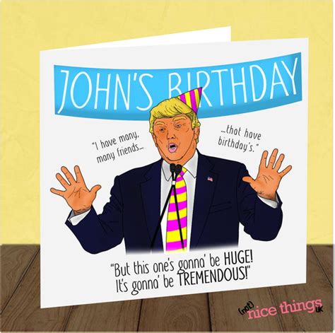 Personalised Donald Trump Birthday Card Funny Birthday Card