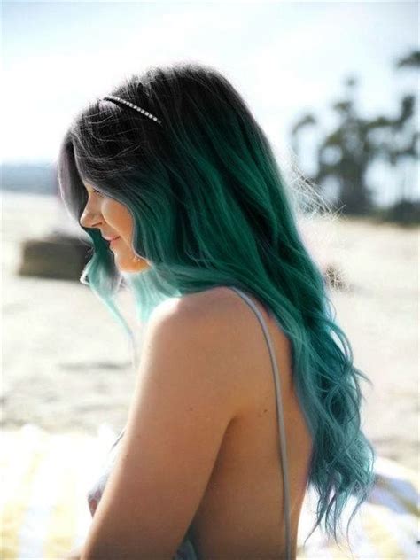 Pin By Eleonora On Nails Polish Blue Ombre Hair Green Hair Colors