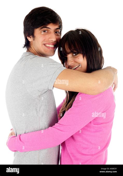 Happy Young Couple Hugging Model Released Stock Photo Alamy