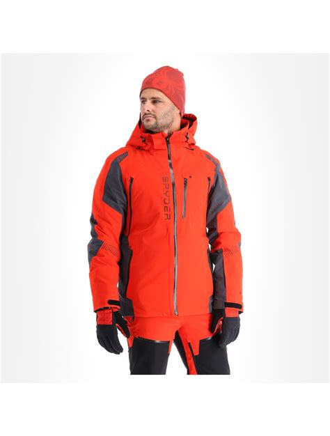 Spyder Leader Gtx Ski Jacket Men Volcano Red Ski Wear Skiwebshop