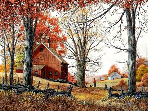 Fred Swan An Autumn Walk Swan Painting Swans Art Country Art