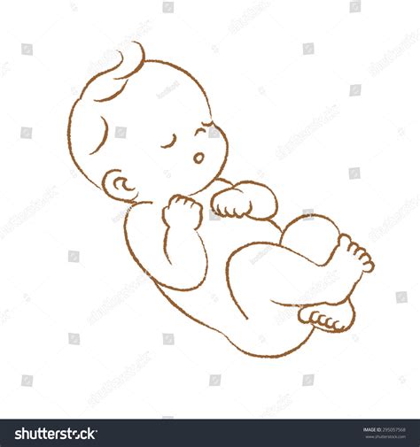 Baby Sleeping Line Drawing Stockillustration 295057568 Shutterstock