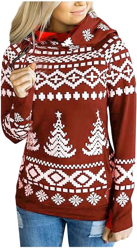 Outtop Women Christmas Sweatshirt Trendy Graphic Fall