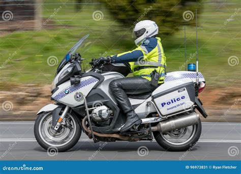 South Australian Police Officer Riding A Bwm Police Motorcycle Editorial Photo Image Of