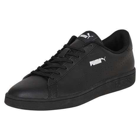 Puma Smash V2 Leather Perf Sneakers In Black For Men Lyst
