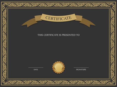 Black And Brown Certificate Template Png Image Certificate Design