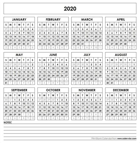 You can use it for your home may is the fifth month of the year in the julian and its predecessor gregorian calendar and the third. Blank 2020 Printable Calendar Template PDF | Yearly ...