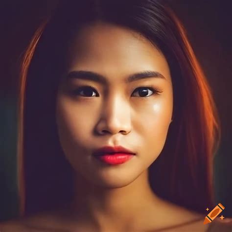 beautiful filipina woman with perfectly symmetrical face
