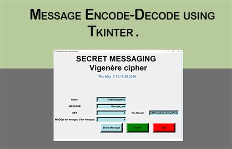 Message Encode Decode Using Tkinter Trycatch Classes