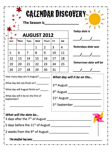 Calendars Monthly Worksheets Teaching Maths With Meaning