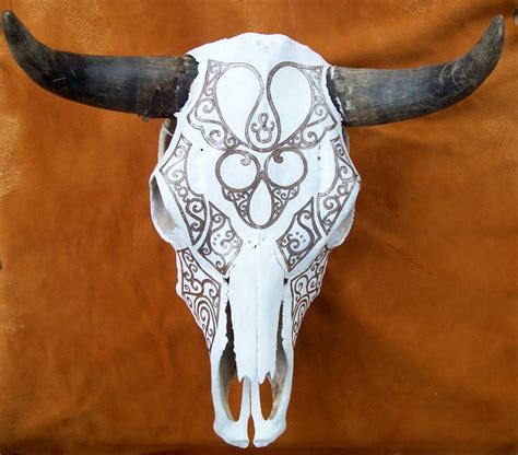 Painted Cow Skull Deer Skull Art Cow Skull Decor Steer Skull Skull