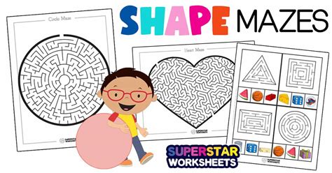 Shape Mazes Superstar Worksheets