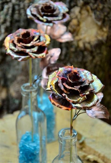 Copper Rose Hand Forged Metal Rose Seventh 7th Etsy Handmade
