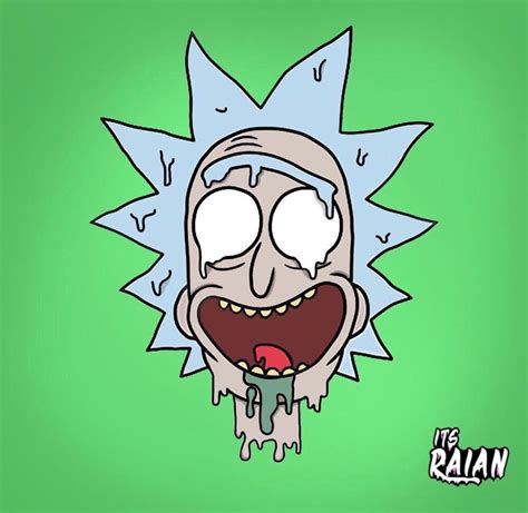 Rick And Morty X Melting Rick Rick And Morty Drawing Mini Canvas Art