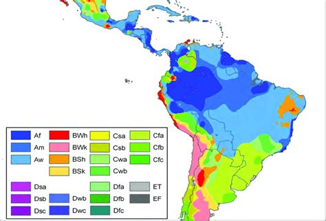 Köppen Climate Classification Map For Central And South America Köppen
