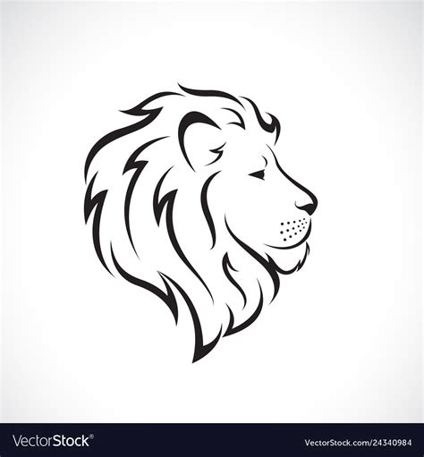 Male Lion Head Design On A White Background Wild Vector Image