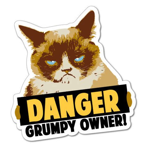 Danger Grumpy Owner Grumpy Cat Sticker Decal Funny Vinyl Car Bumper