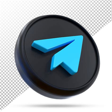 Premium Psd Telegram Icon Social Media 3d Black Styles