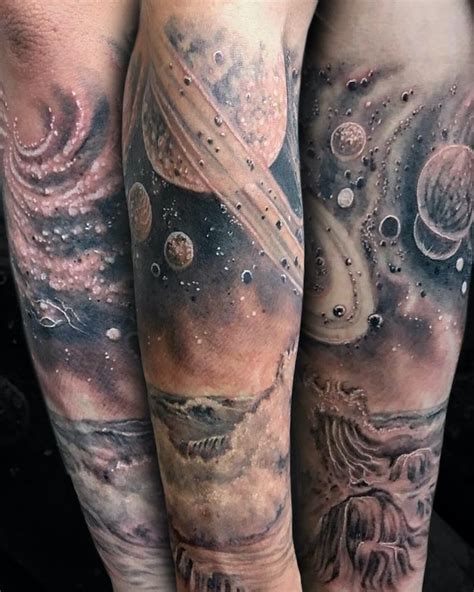 Space Themed Tattoos Black And White Best Tattoo Ideas