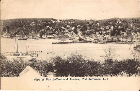 Port Jefferson New York Harbor Long Island 1908 Sailboats