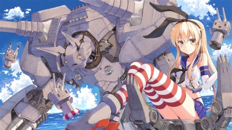 Anthropomorphism Blondehair Elbowgloves Gloves Headband Kantaicollection Longhair Mecha