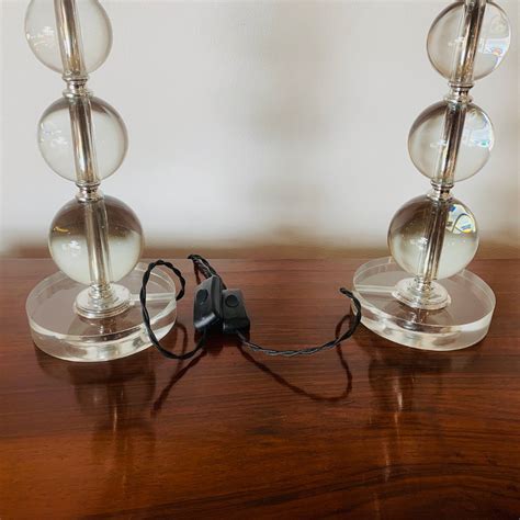 Buy Pair Of Mid Century Glass Ball Lamps From Artedeco