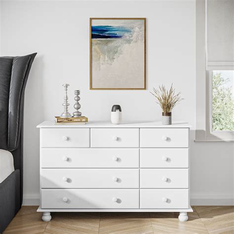 hamilton  wide chest  drawers  white bedroom furniture