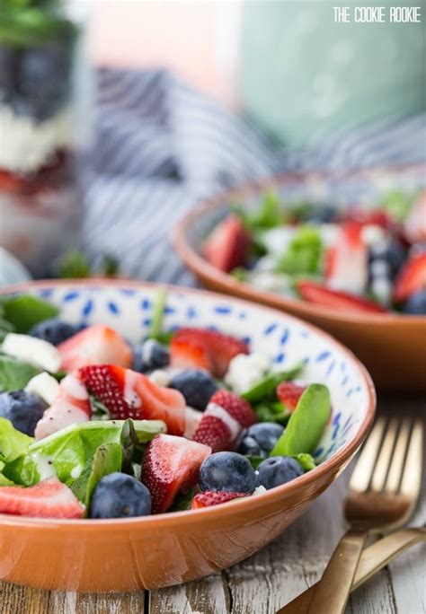 Red White And Blue Mason Jar Salad Fruit And Feta Salad