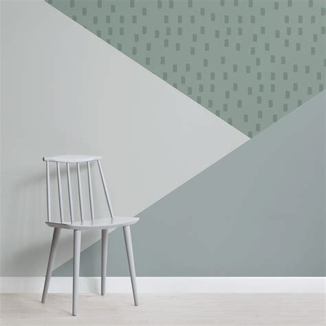 Touch device users can explore by touch or with swipe gestures. Pastel Green Geometric Triangle Prism Wallpaper Mural in ...