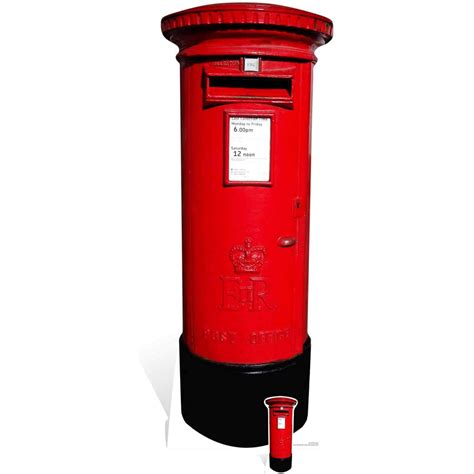 Red British Post Box Lifesize Plus Mini Cardboard Cutout