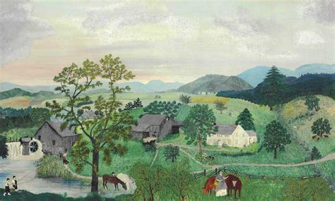 Anna Mary Grandma Robertson Moses 1860 1961 Landscape With A Mill Christies