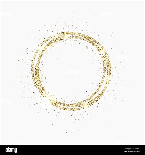 Glitter Gold Circle Festive Gold Sparkle Frame With Space For Text