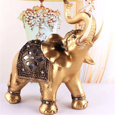It's one of india's best interior design blogs with high. Golden Resin Elegant Elephant Figurines With Diamond ...