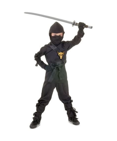 Ninja Kids Halloween Costume Black Boys Warrior Asian