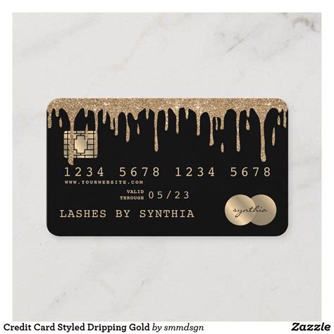 Credit Card Styled Dripping Gold | Zazzle.com | Beauty business cards ...