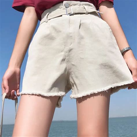 Summer Ulzzang Women High Waist Denim Shorts Young And Energetic