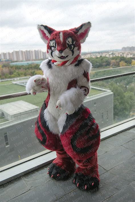 Red Cat Digitigrade Costume Bent Legs Fursuit Fullsuit Teen