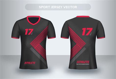 red triangle football jersey design uniform  shirt front   view  vector art