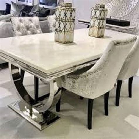 This one is 48 x 48. K K Furniture Marble Dining Table Set, Rs 64000 /set K K ...