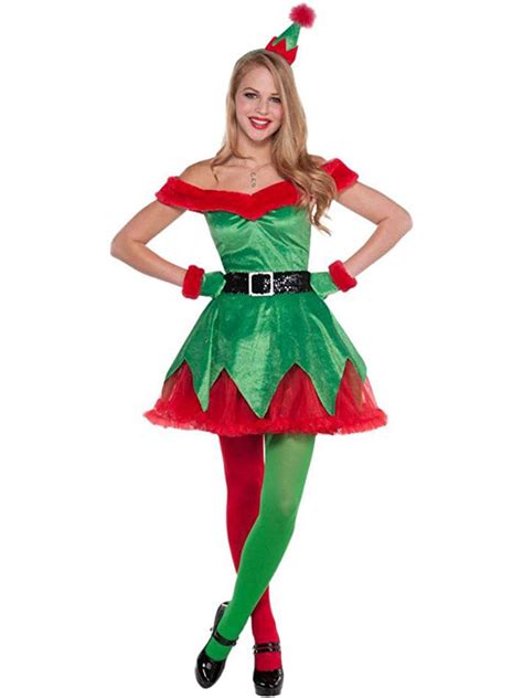 Sexy Little Helper Womens Adult Santas Elf Christmas Costume Ebay