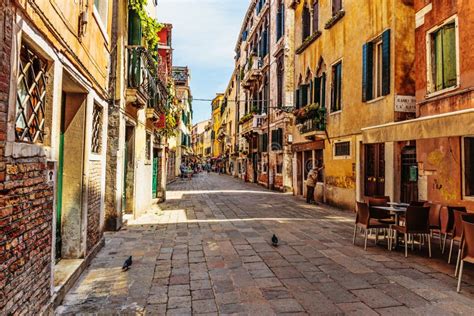 Narrow Street In The Old Town In Venice Italy Editorial Stock Photo