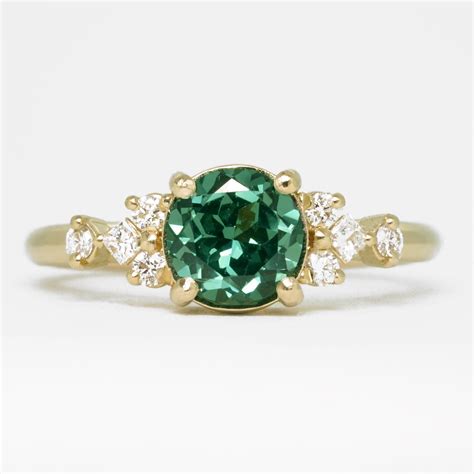 Green Sapphire And Diamond Engagement Ring Aardvark Jewellery
