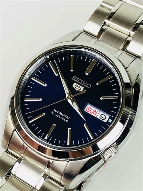Seiko 5 Automatic Blue Dial Stainless Steel Mens Watch SNKL43K1